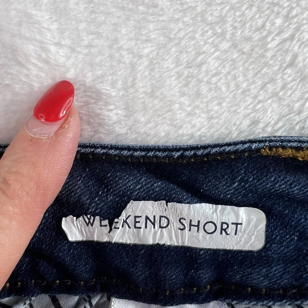 Seven7 Size 16 Weekend Shorts Denim Rolled Cuffed Women's Long Bermuda Stretch